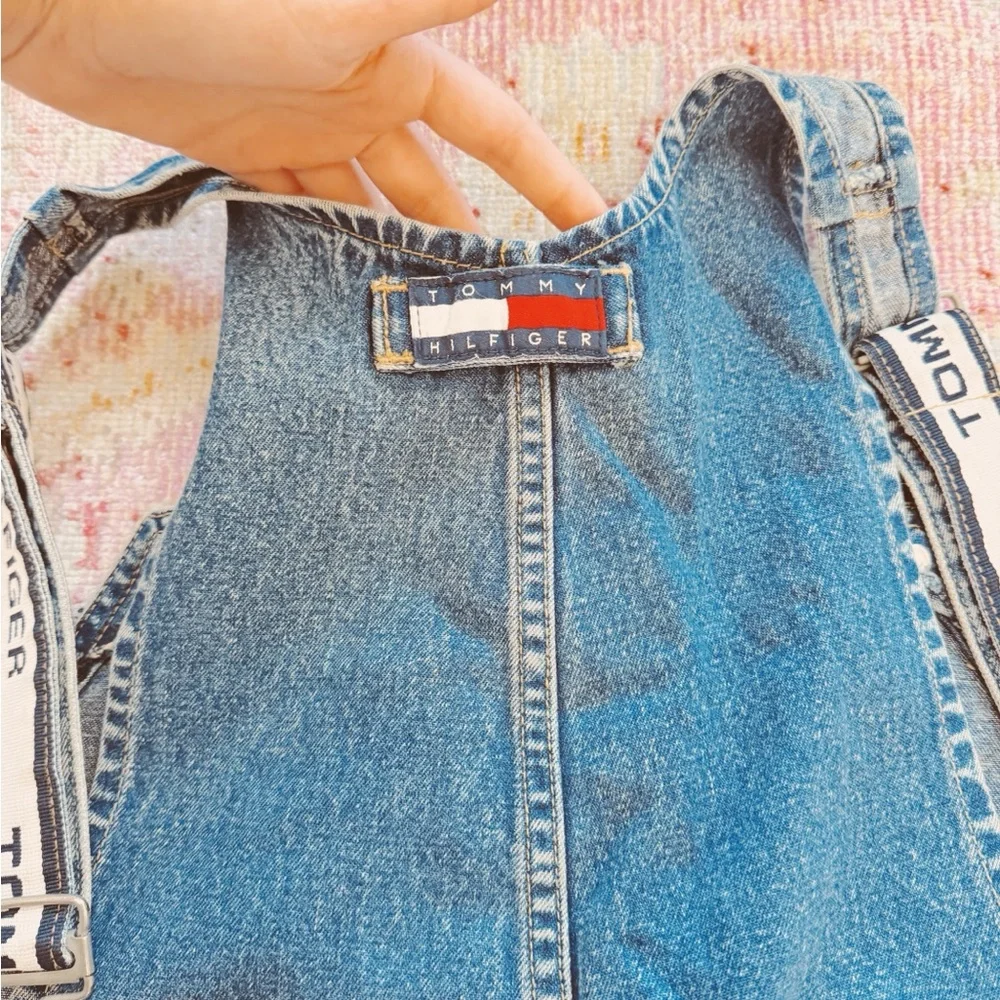 Tommy Hilfiger, Men’s Vintage Denim Overalls with Logo Patch - Picture 3 of 6